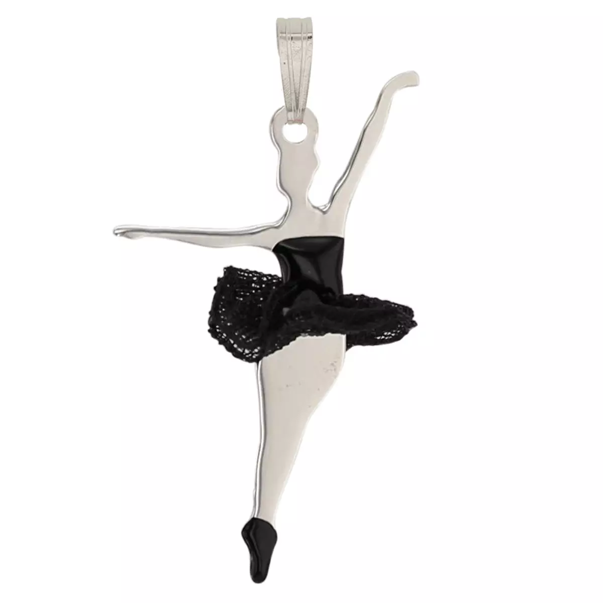 Les Trésors De Lily Pendentif Argent 'Ballerines' Noir Argenté (rhodié) [P3281]