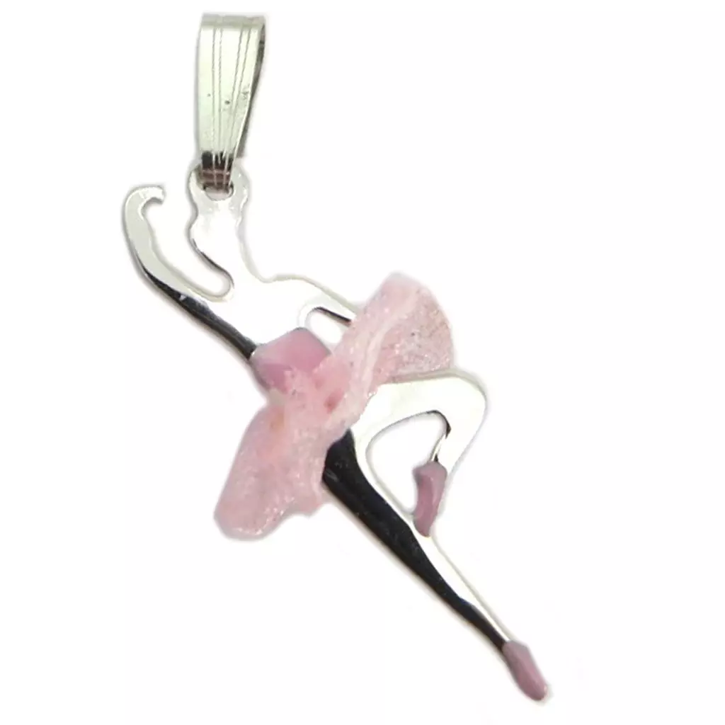 Les Trésors De Lily Pendentif Argent 'Ballerines' Rose Argenté (rhodié) 25x12 Mm [P3283]