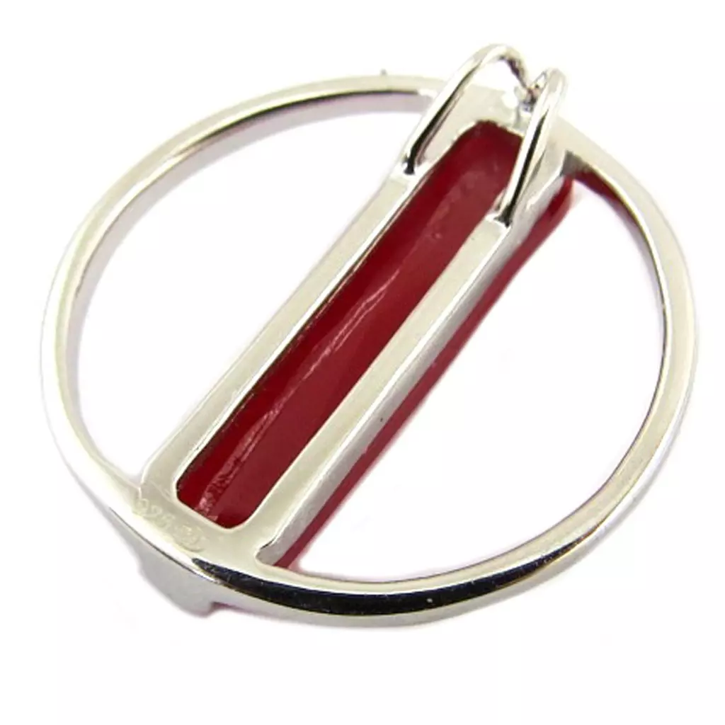 Les Trésors De Lily Pendentif Argent 'Boho' Rouge Argenté (rhodié) 20 Mm [P8015]