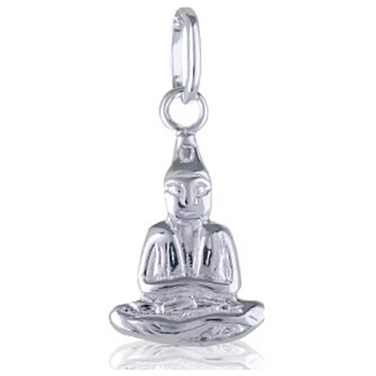 les trésors de lily Pendentif Argent 'Bouddha' argenté (rhodié) 16x11 mm [M9907]