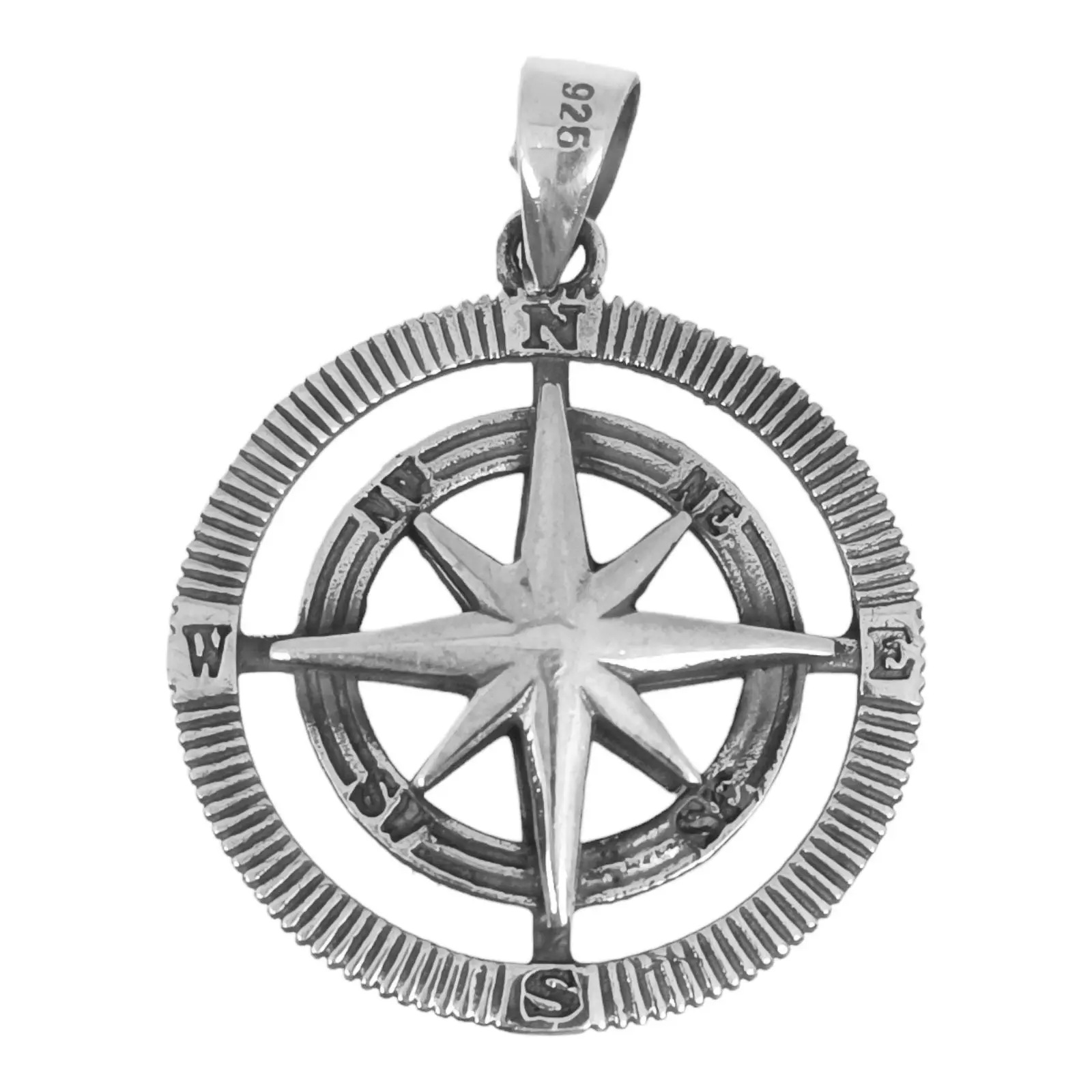 Les Trésors De Lily Pendentif Argent 'Boussole' Argenté Vieilli 25 Mm [S0423]
