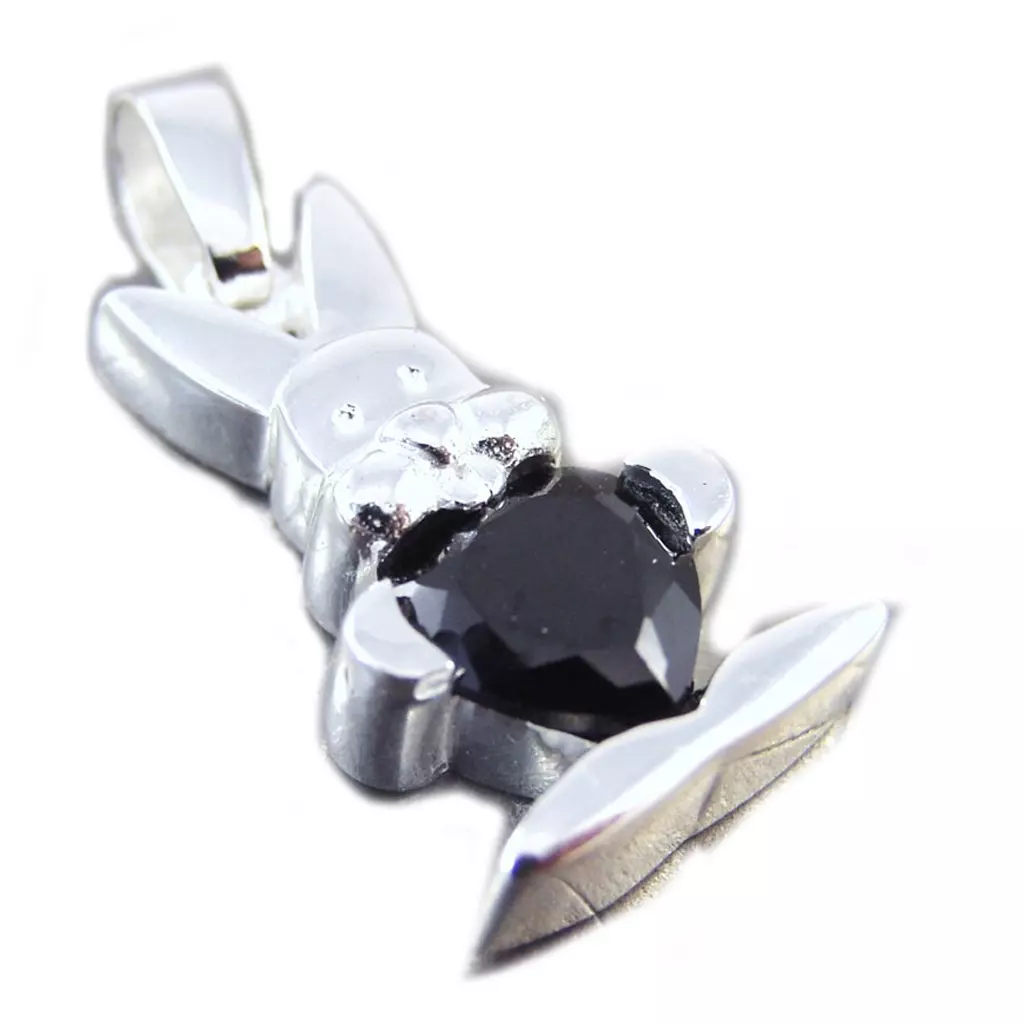 Les Trésors De Lily Pendentif Argent 'Bunny Love' Noir Argenté 15x10 Mm [G1654]