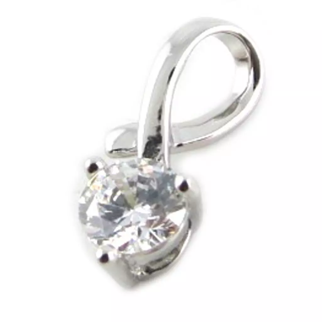 Les Trésors De Lily Pendentif Argent 'Câlin' Blanc Argenté (rhodié) 12x5 Mm [L1800]