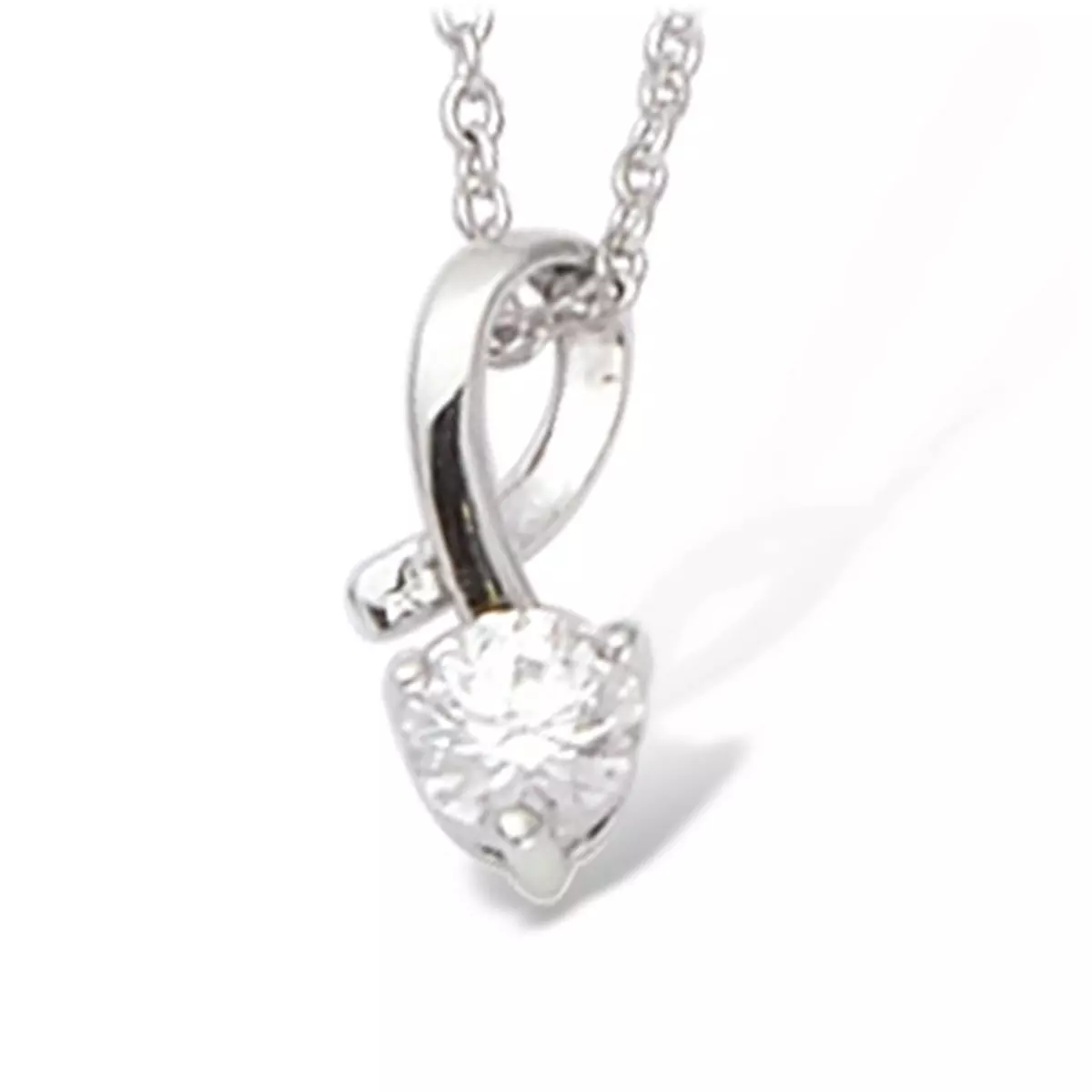 les trésors de lily Pendentif Argent 'Câlin' Blanc argenté (rhodié) 12x5 mm [L1800]