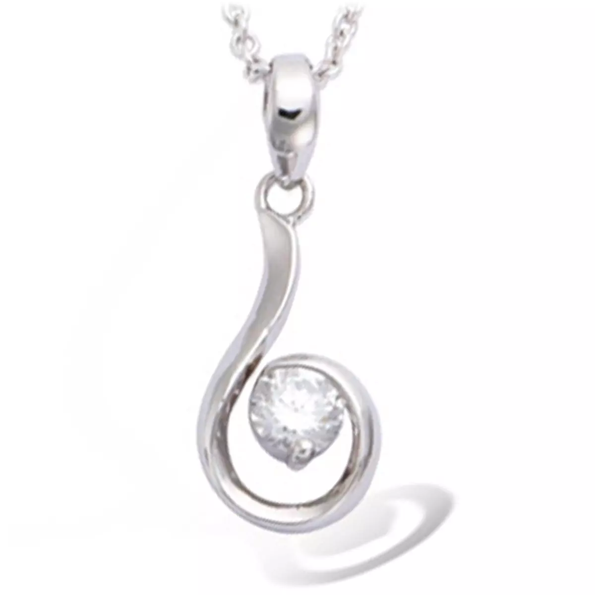 Les Trésors De Lily Pendentif Argent 'Câlin' Blanc Argenté (rhodié) 20x8 Mm [M6199]