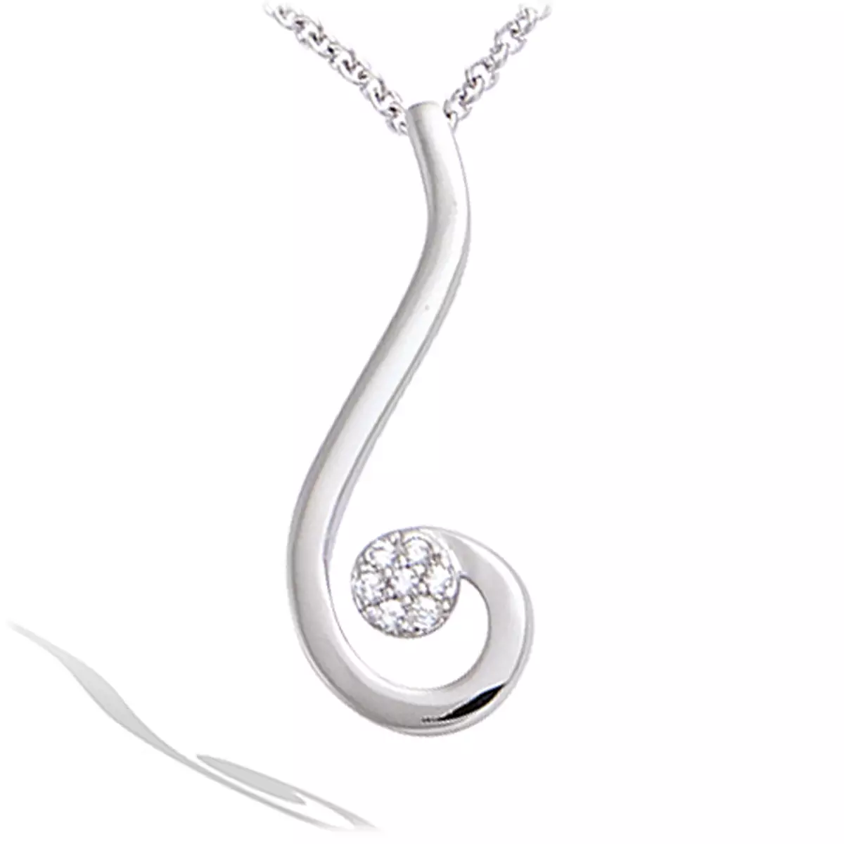 Les Trésors De Lily Pendentif Argent 'Câlin' Blanc Argenté (rhodié) 25x9 Mm [P5106]