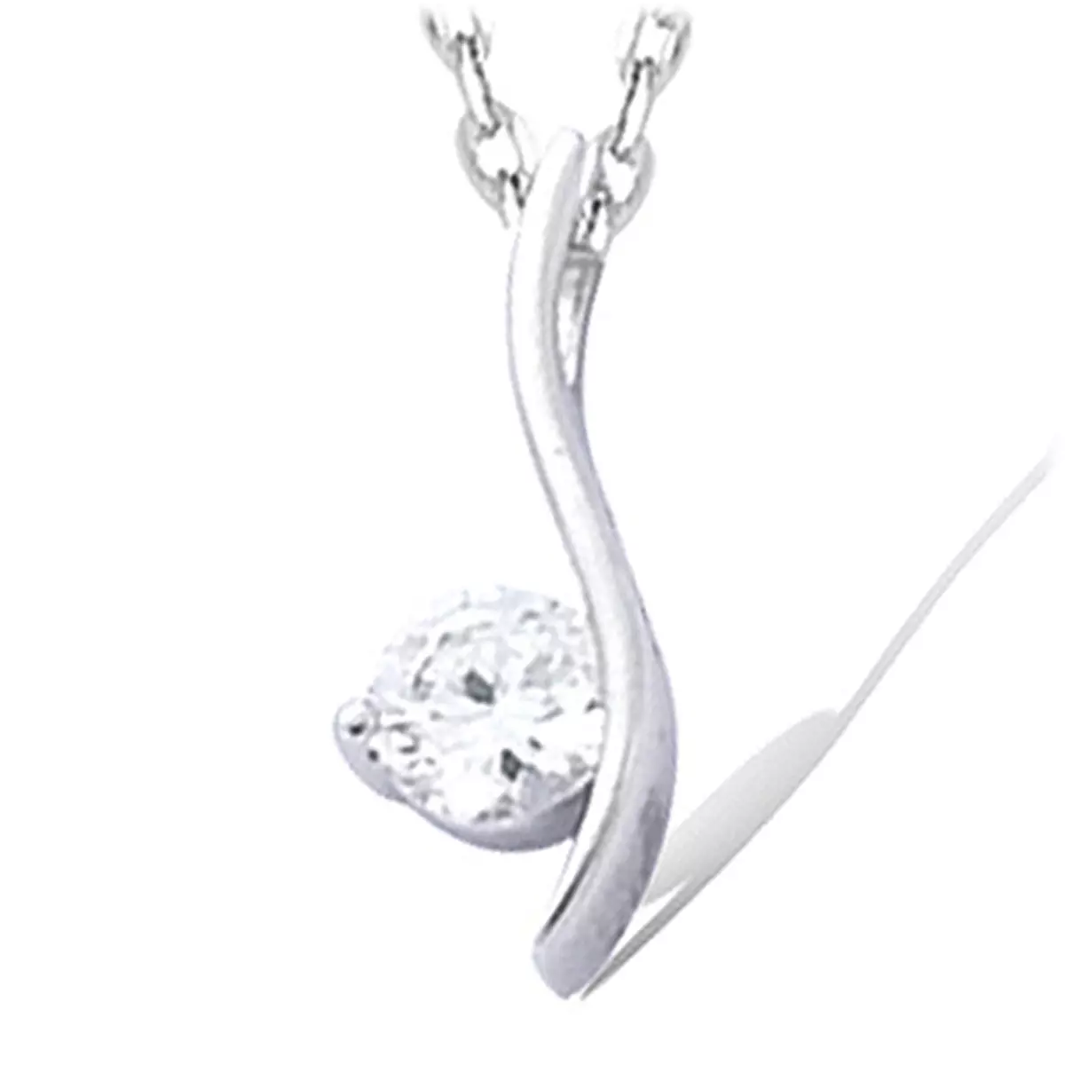 les trésors de lily Pendentif Argent 'Câlin' Blanc argenté (rhodié) 6x16 mm [F6302]