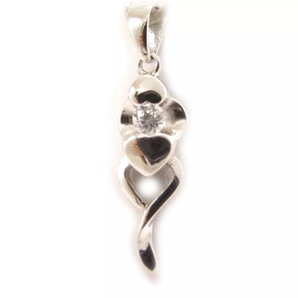 Les Trésors De Lily Pendentif Argent 'Câlin' Blanc [C4648]