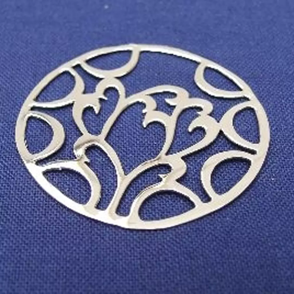 Les Trésors De Lily Pendentif Argent 'Calligraphie Florale' Argenté (rhodié) 32 Mm [B9580]