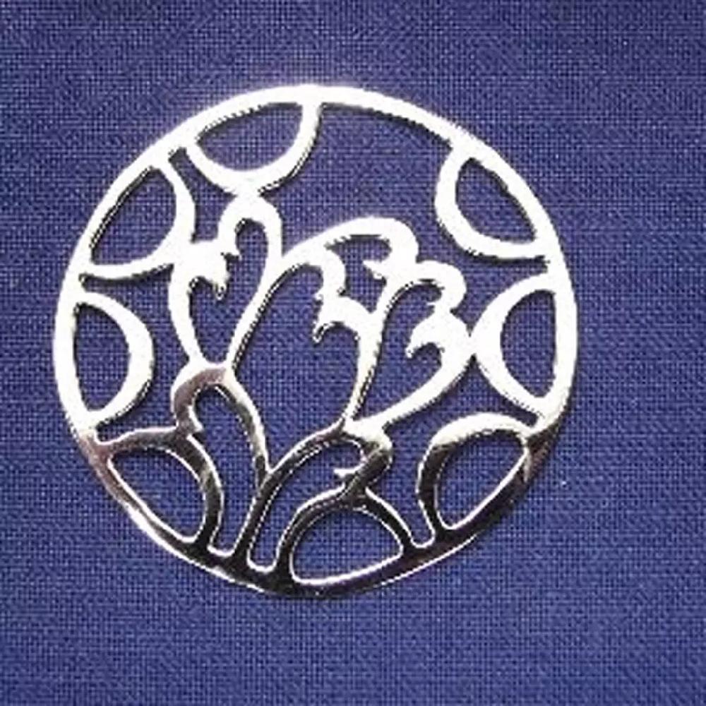 Les Trésors De Lily Pendentif Argent 'Calligraphie Florale' Argenté (rhodié) 32 Mm [B9580]
