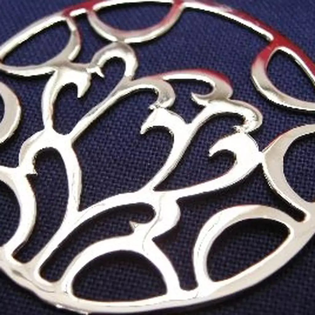 Les Trésors De Lily Pendentif Argent 'Calligraphie Florale' Argenté (rhodié) 32 Mm [B9580]