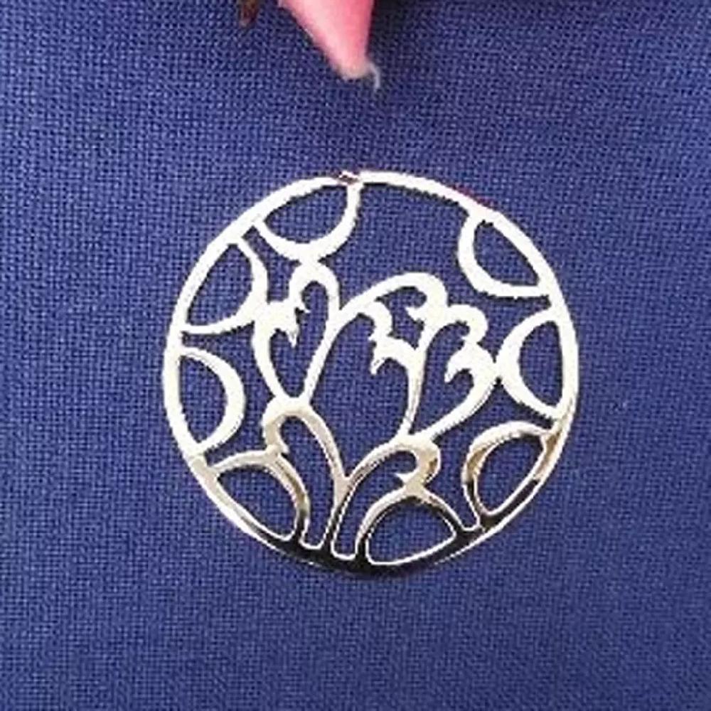 Les Trésors De Lily Pendentif Argent 'Calligraphie Florale' Argenté (rhodié) 32 Mm [B9580]