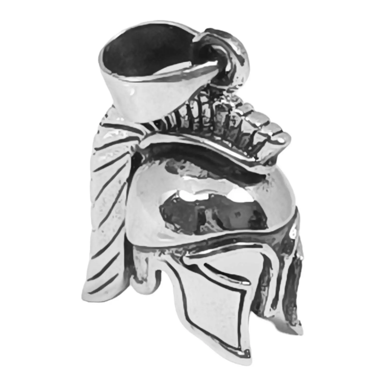 les trésors de lily Pendentif Argent 'Casque Gladiateur Romain' argenté vieilli 20x18 mm [S0424]