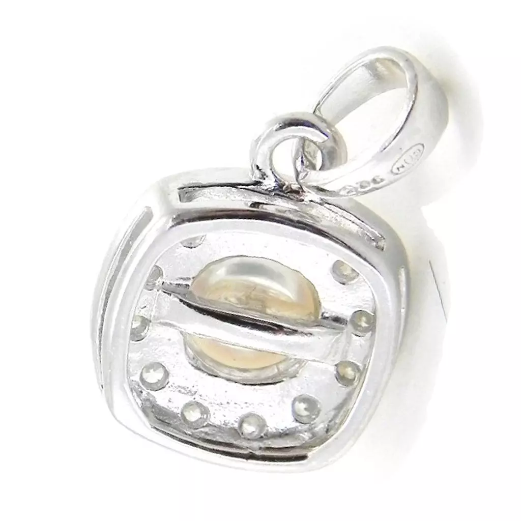 Les Trésors De Lily Pendentif Argent 'Catherine' Blanc Argenté (rhodié) 10x10 Mm [I9083]