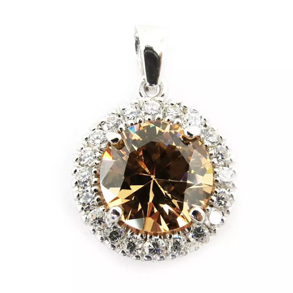 Les Trésors De Lily Pendentif Argent 'Celestina' Ambre Blanc [J5274]