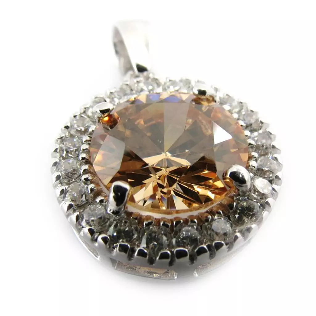 Les Trésors De Lily Pendentif Argent 'Celestina' Ambre Blanc [J5274]
