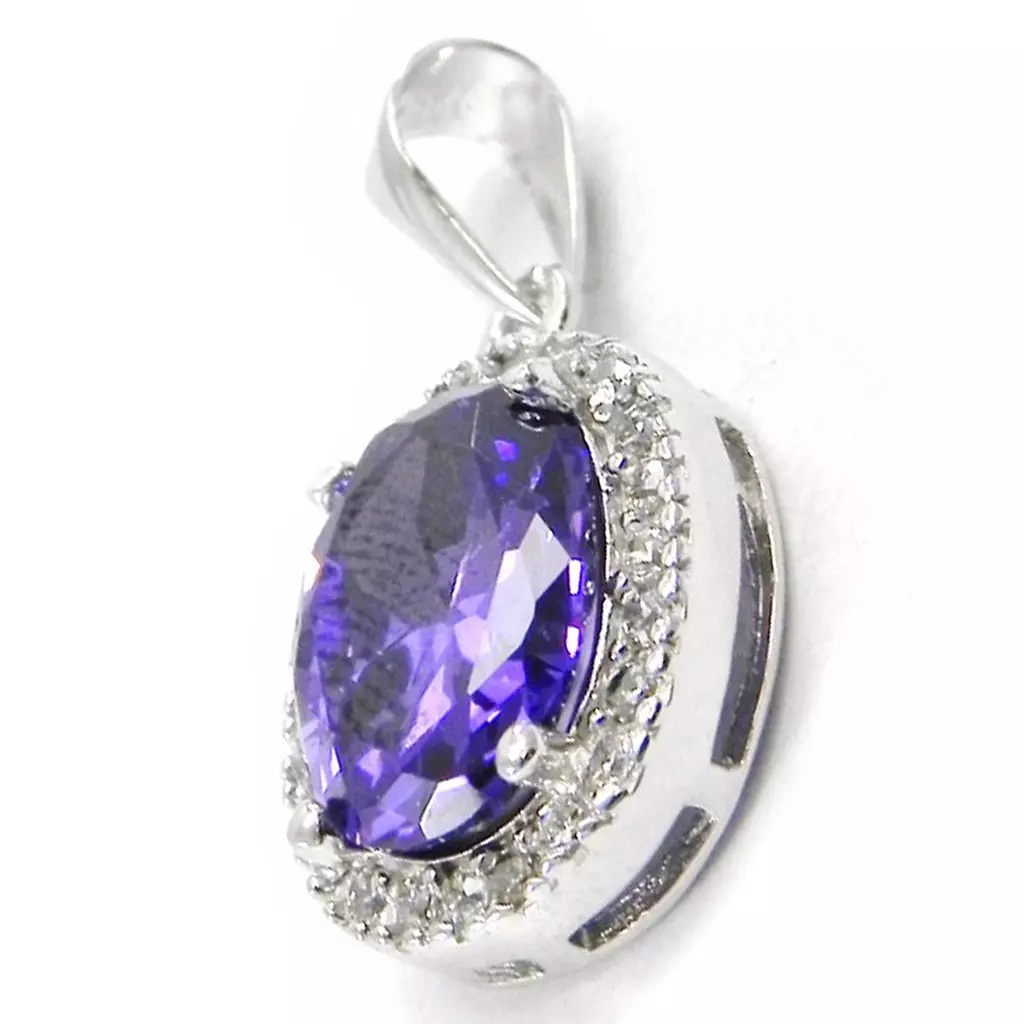 Les Trésors De Lily Pendentif Argent 'Celestina' Améthyste Argenté (rhodié) 11x13 Mm [I3730]