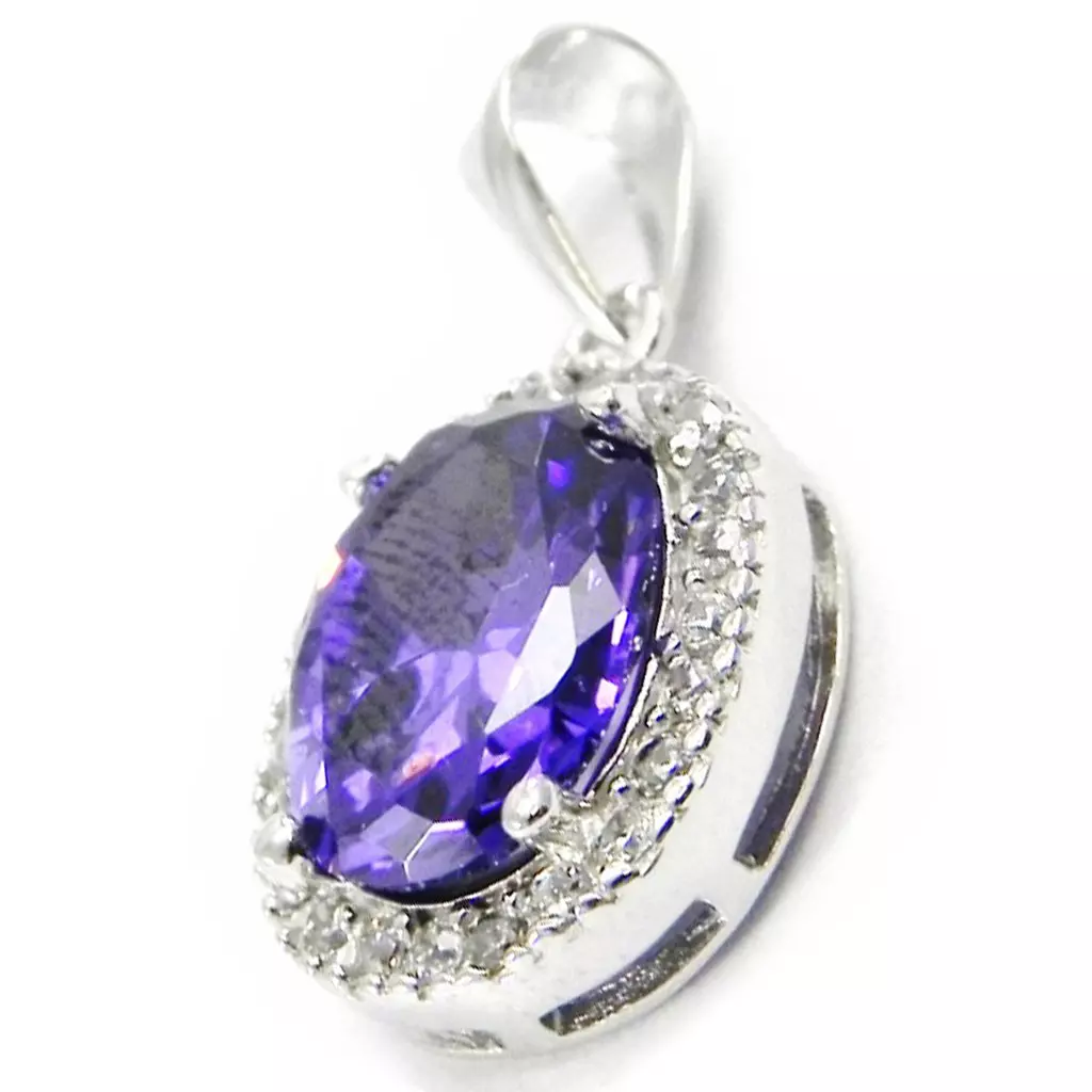 Les Trésors De Lily Pendentif Argent 'Celestina' Améthyste Argenté (rhodié) 11x13 Mm [I3730]