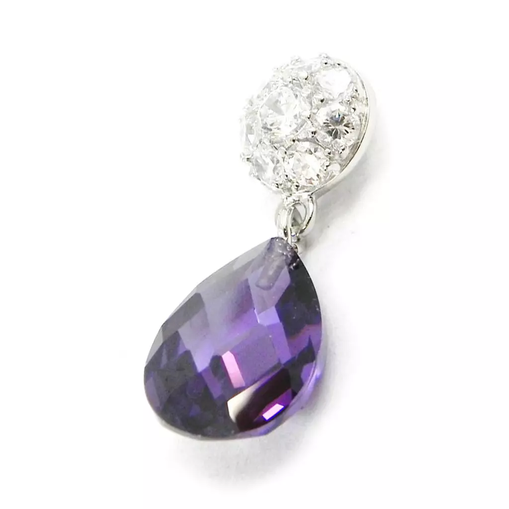 Les Trésors De Lily Pendentif Argent 'Celestina' Améthyste Argenté (rhodié) 10x25 Mm [I4018]