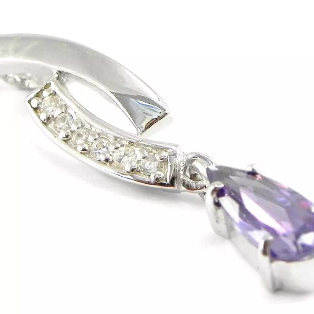 Les Trésors De Lily Pendentif Argent 'Celestina' Améthyste Blanc [B9566]
