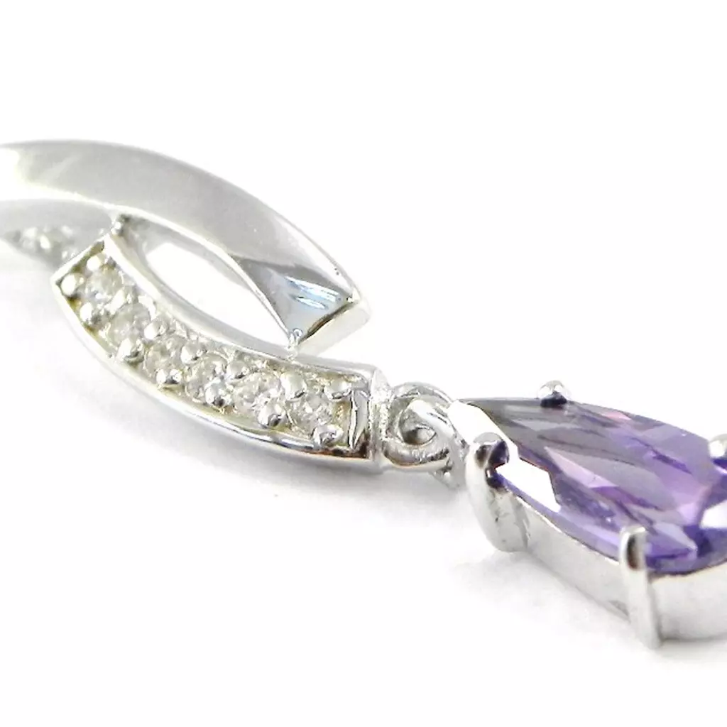 Les Trésors De Lily Pendentif Argent 'Celestina' Améthyste Blanc [B9566]