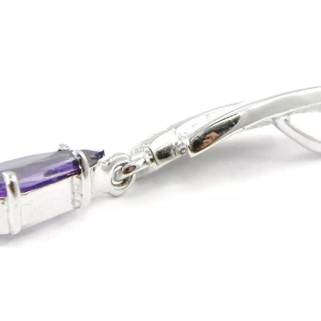 Les Trésors De Lily Pendentif Argent 'Celestina' Améthyste Blanc [B9566]