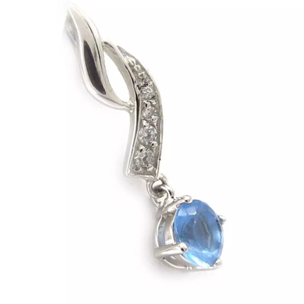 les trésors de lily Pendentif Argent 'Celestina' Bleu Tanzanite [E7614]
