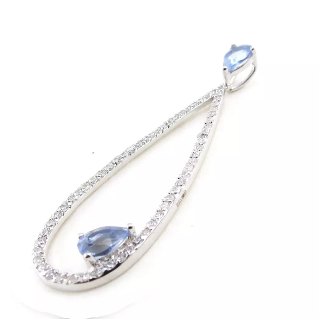 Les Trésors De Lily Pendentif Argent 'Celestina' Tanzanite Blanc [J0171]