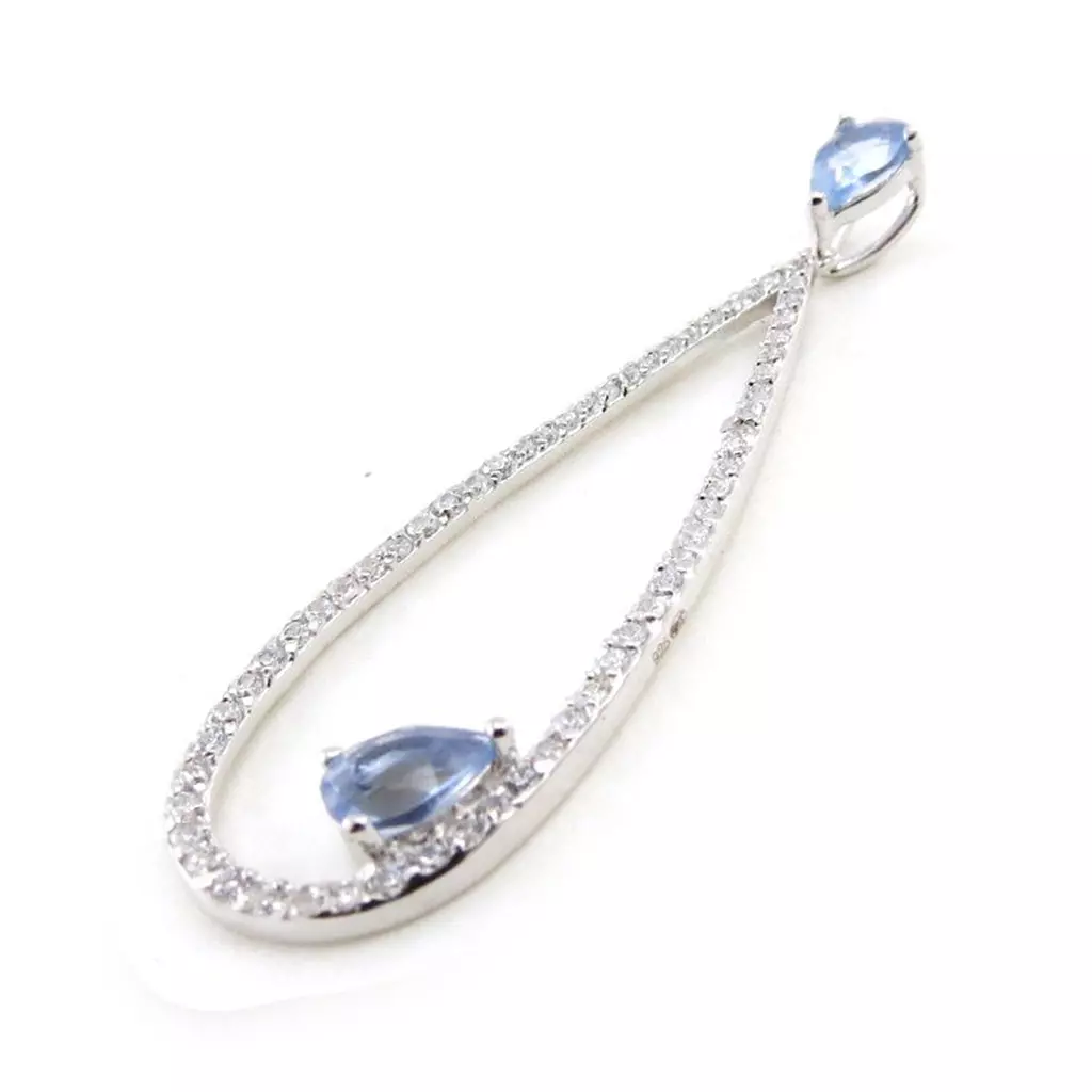 Les Trésors De Lily Pendentif Argent 'Celestina' Tanzanite Blanc [J0171]