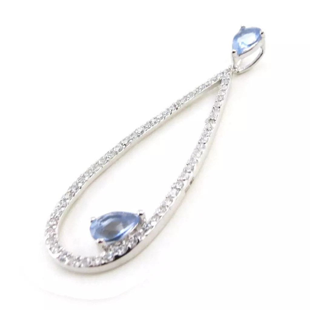 Les Trésors De Lily Pendentif Argent 'Celestina' Tanzanite Blanc [J0171]