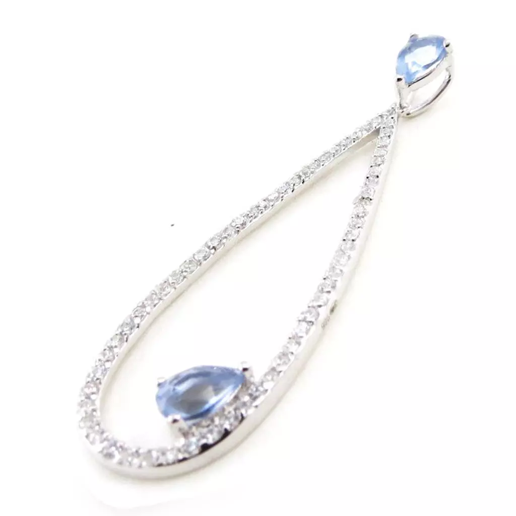 les trésors de lily Pendentif Argent 'Celestina' tanzanite Blanc [J0171]
