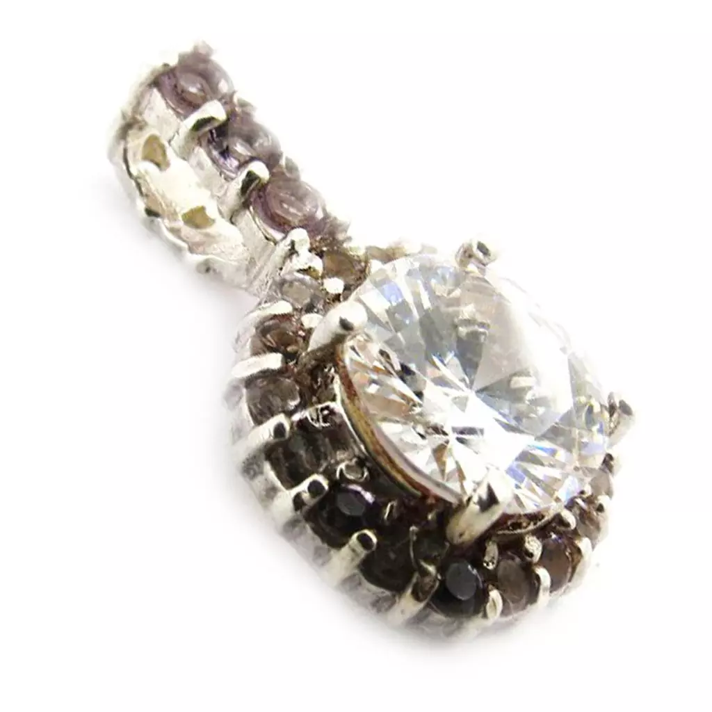 les trésors de lily Pendentif Argent 'Celestina' violet Blanc [J5261]