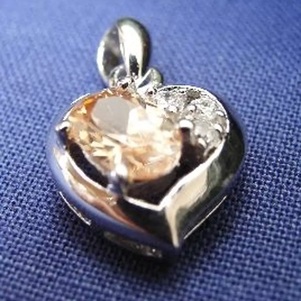 Les Trésors De Lily Pendentif Argent 'Charme De L'Amour' Ambre Champagne [B9567]
