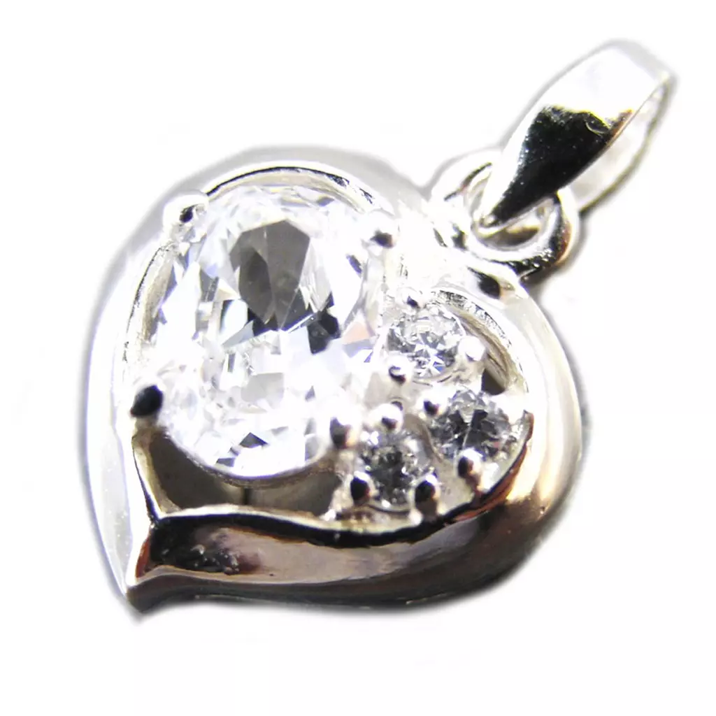 les trésors de lily Pendentif Argent 'Charme de l'Amour' blanc argenté 11x10 mm [G1617]