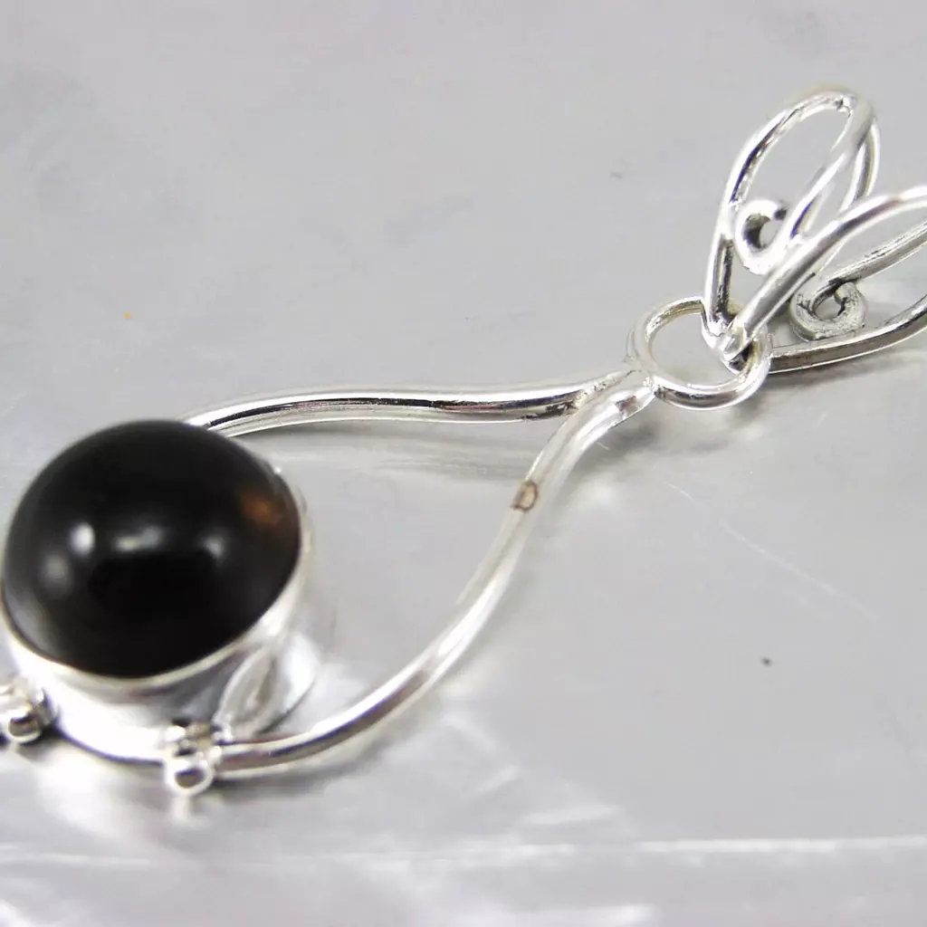 Les Trésors De Lily Pendentif Argent 'Charmes' Quartz Fumé [F7783]