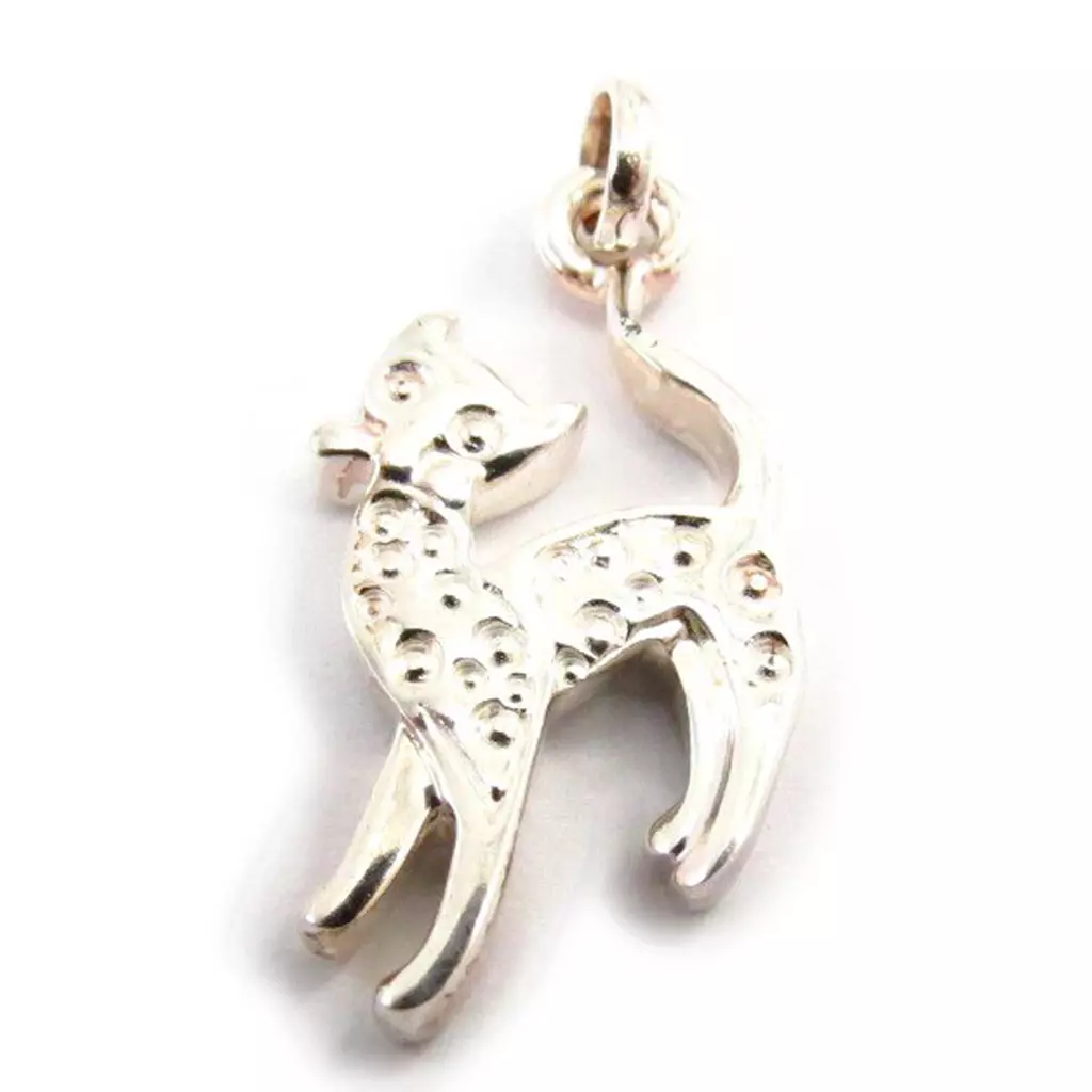 Les Trésors De Lily Pendentif Argent 'Chat' Argenté 13x18 Mm [C5646]