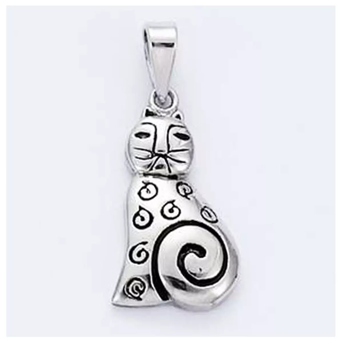 Les Trésors De Lily Pendentif Argent 'Chat Déco' Argenté (rhodié) 16x9 Mm [I3707]