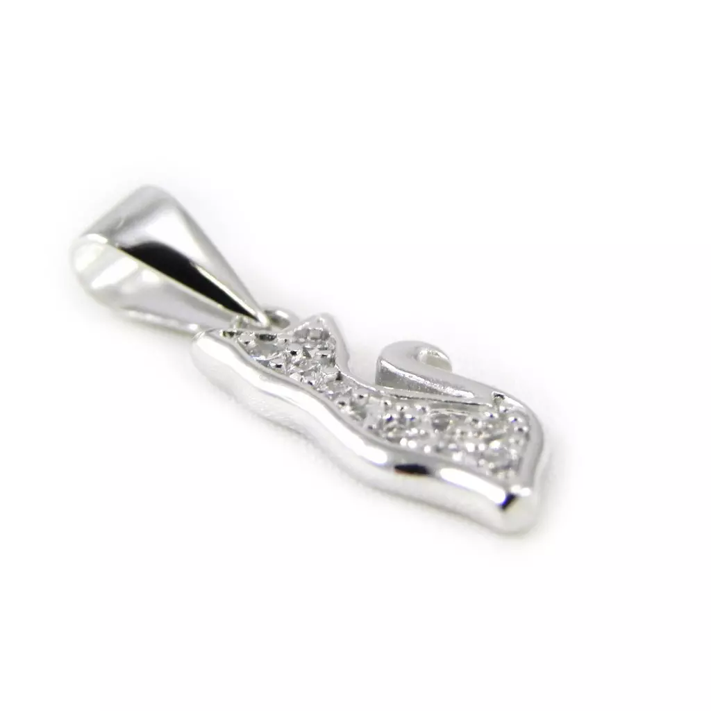 Les Trésors De Lily Pendentif Argent 'Chat Sublime' Blanc [H0469]