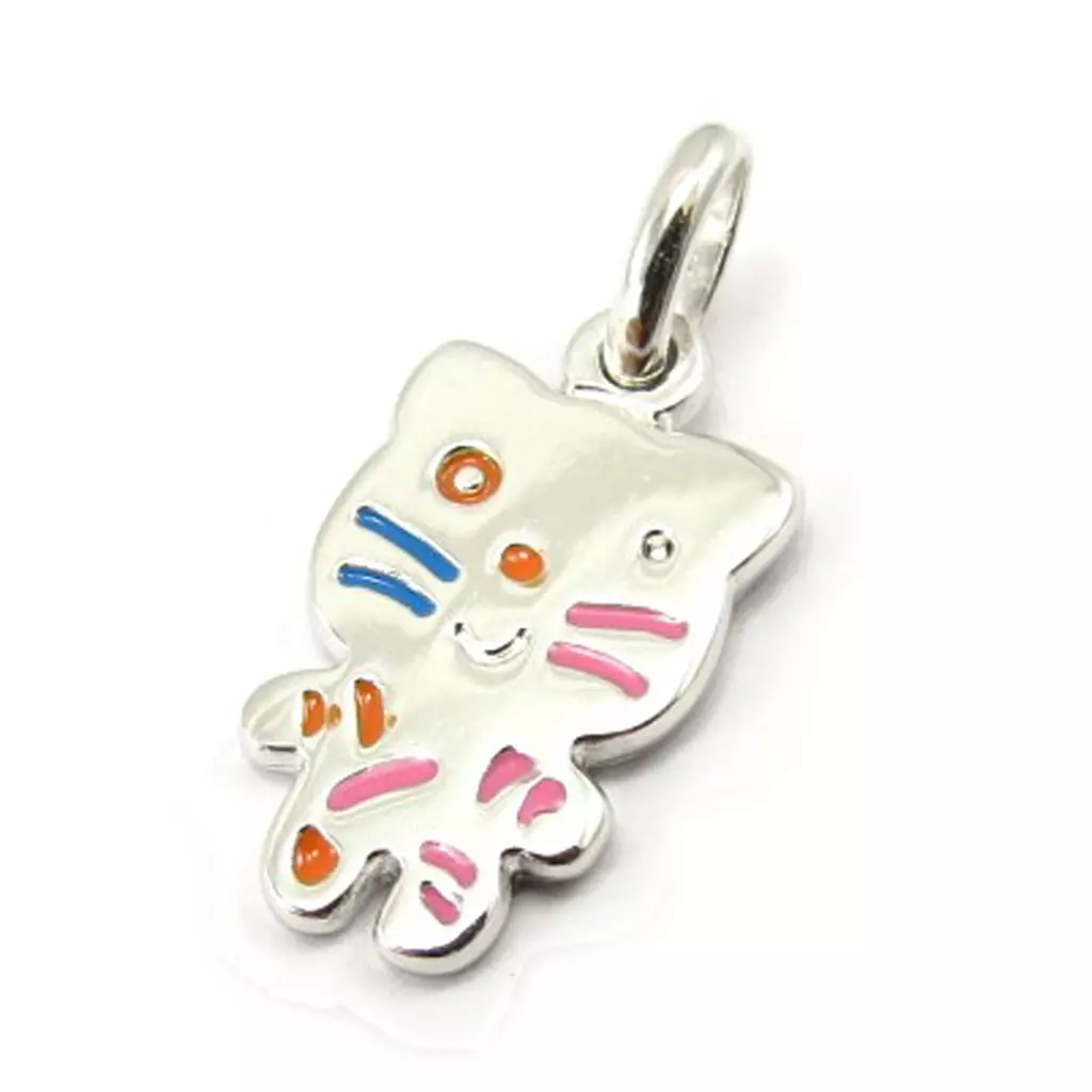 Les Trésors De Lily Pendentif Argent 'Chaton' Multicolore [K4516]