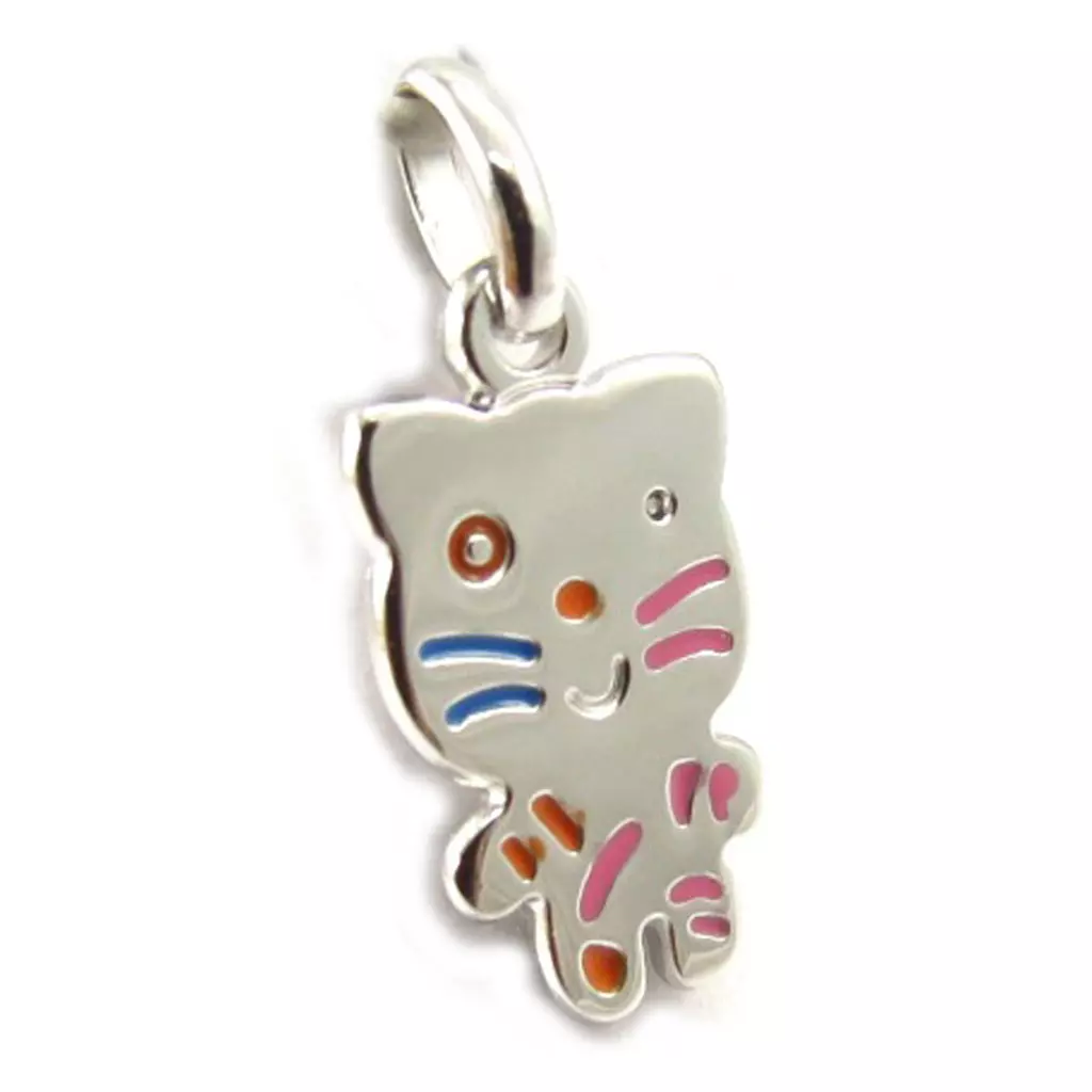 Les Trésors De Lily Pendentif Argent 'Chaton' Multicolore [K4516]