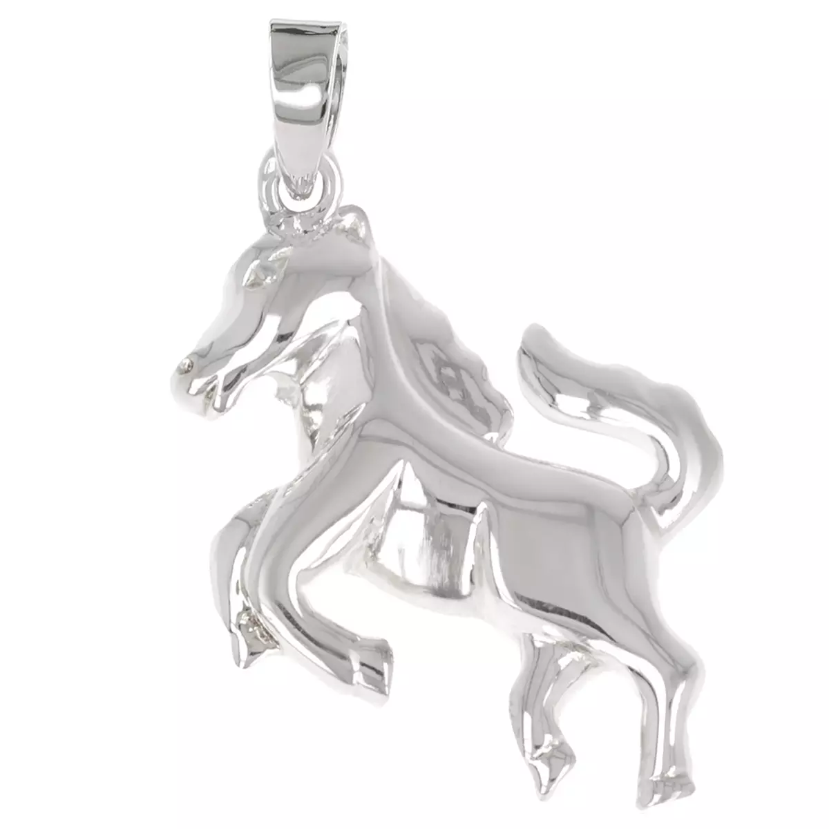 les trésors de lily Pendentif Argent 'Cheval' argenté 25x18 mm [Q2931]
