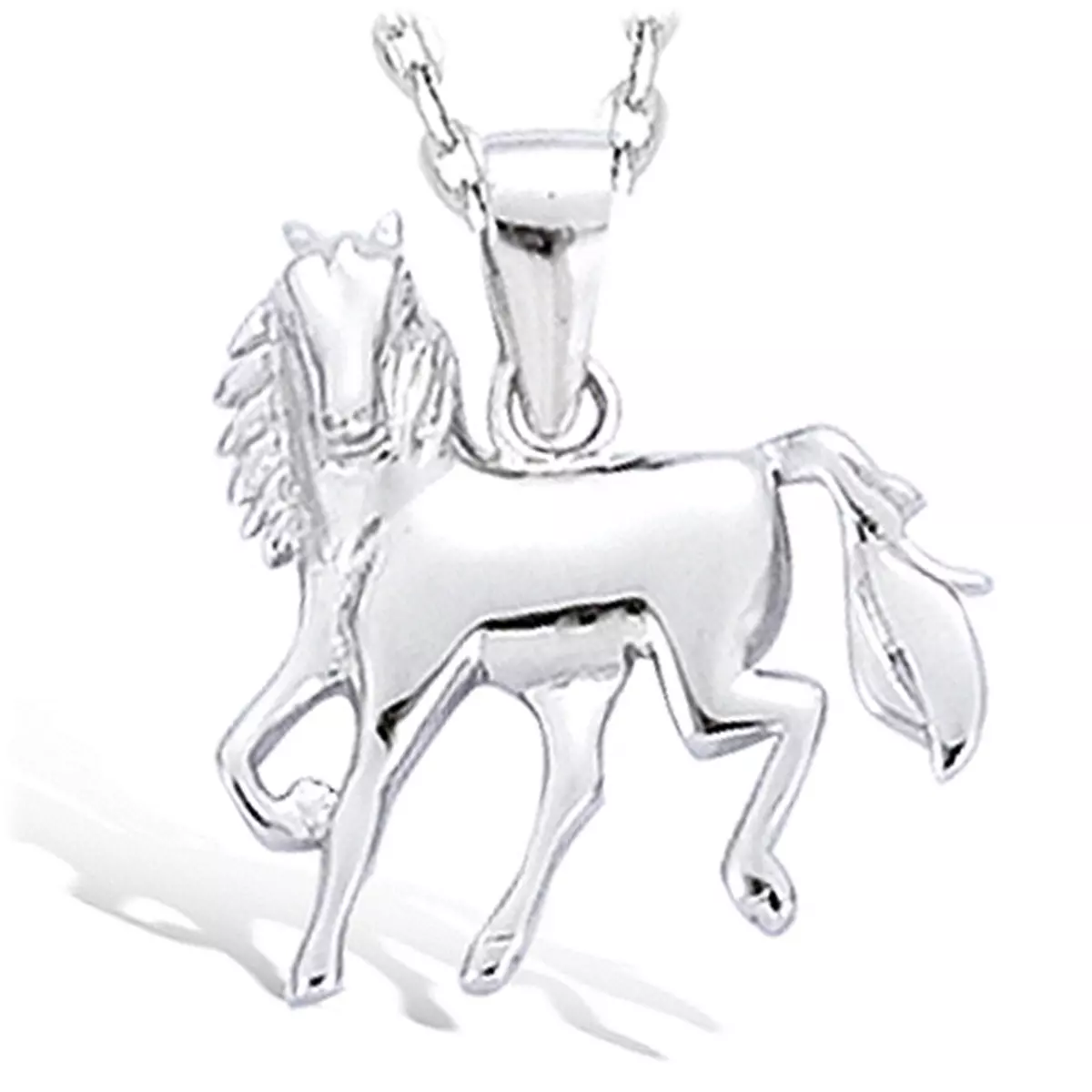 les trésors de lily Pendentif Argent 'Cheval' argenté (rhodié) 16x16 mm [I3647]