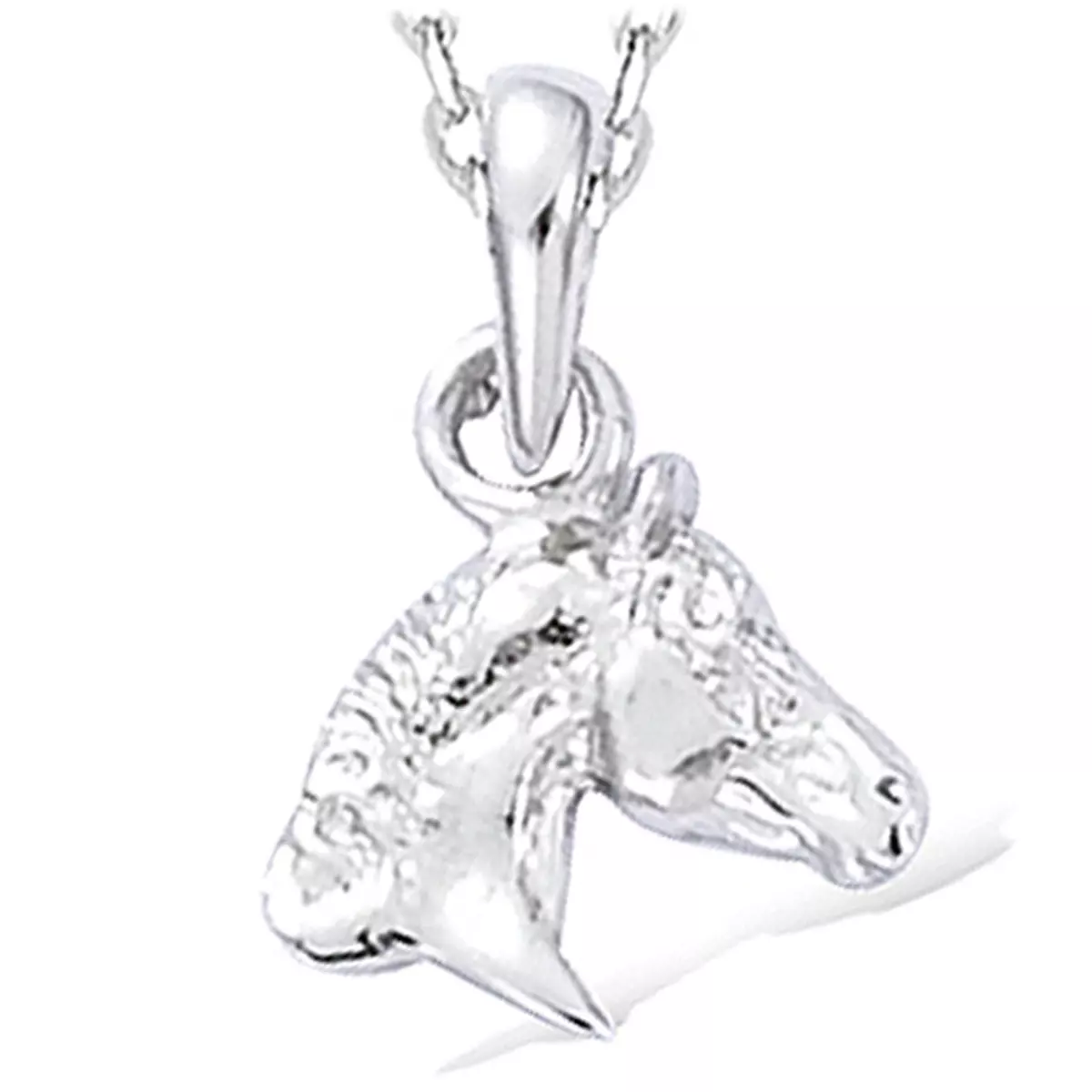 les trésors de lily Pendentif Argent 'Cheval' argenté (rhodié) 18x12 mm [L1790]
