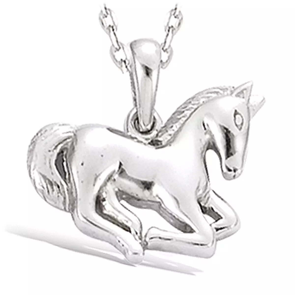 les trésors de lily Pendentif Argent 'Cheval au Galop' argenté (rhodié) 9x18 mm [F6280]