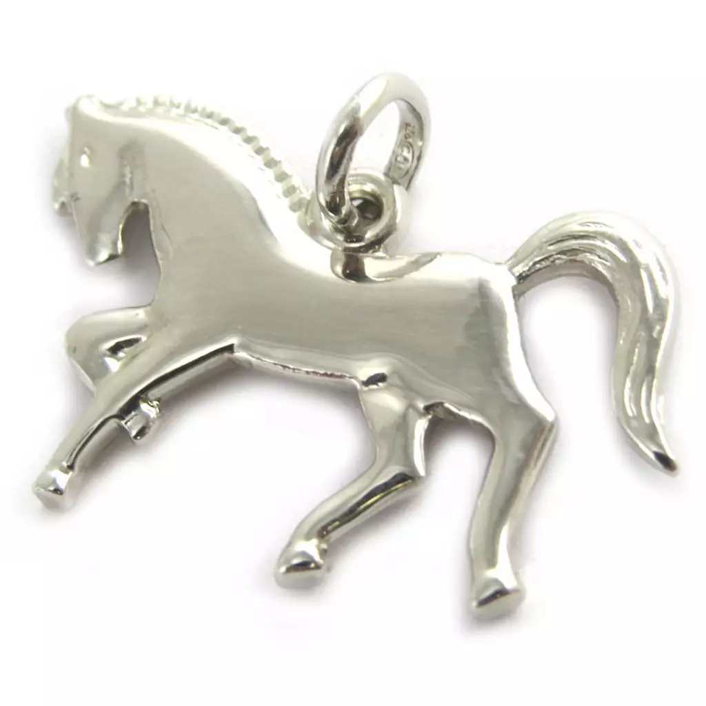 les trésors de lily Pendentif Argent 'Cheval au Galop' (rhodié) 25x21 mm [M7335]