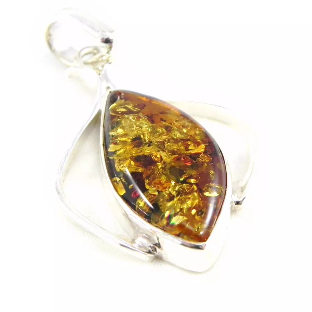 Les Trésors De Lily Pendentif Argent 'Chloé' Ambre [F9868]