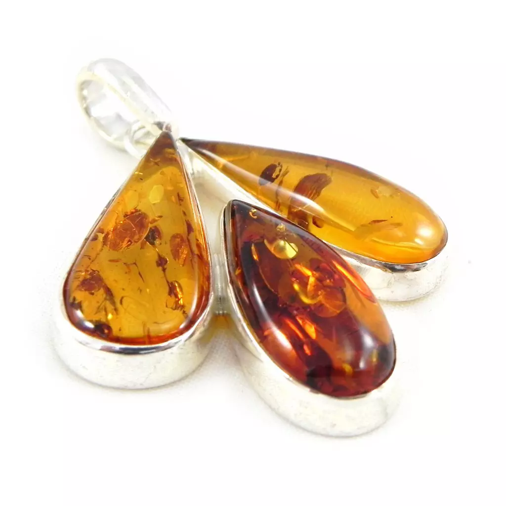 les trésors de lily Pendentif Argent 'Chloé' Ambre [F9924]