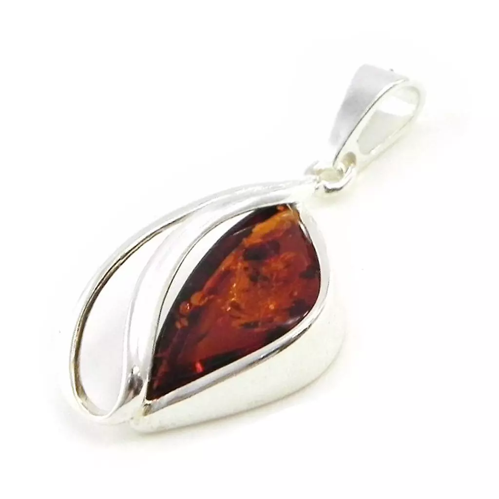 Les Trésors De Lily Pendentif Argent 'Chloé' Ambre [I8955]