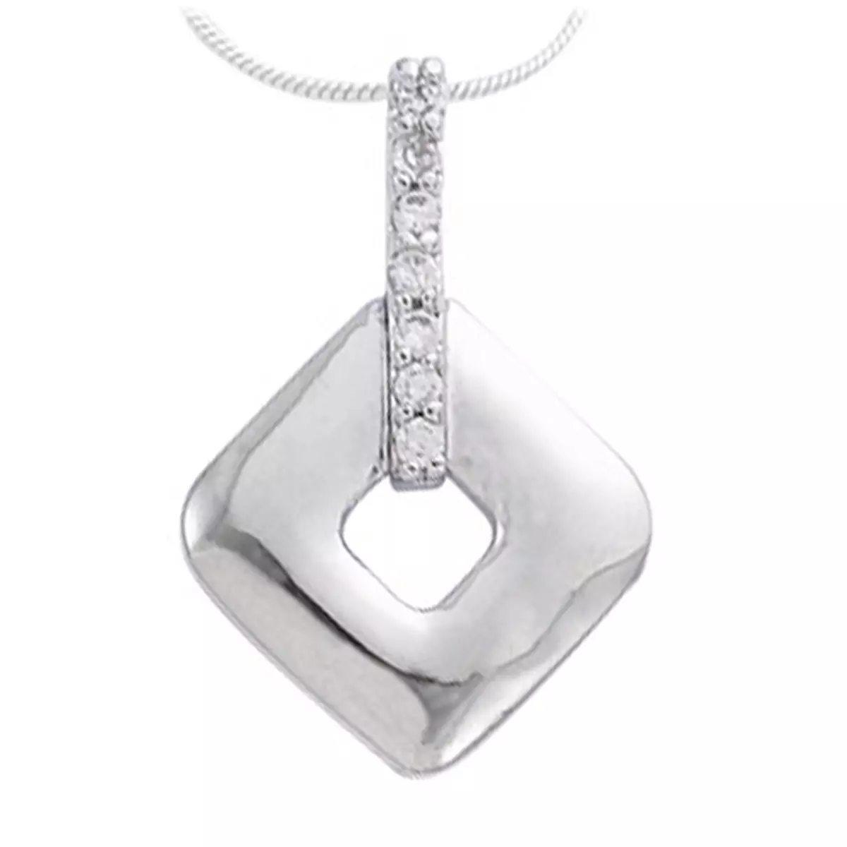 les trésors de lily Pendentif Argent 'Chloé' Blanc argenté (rhodié) 18x30 mm [F6295]