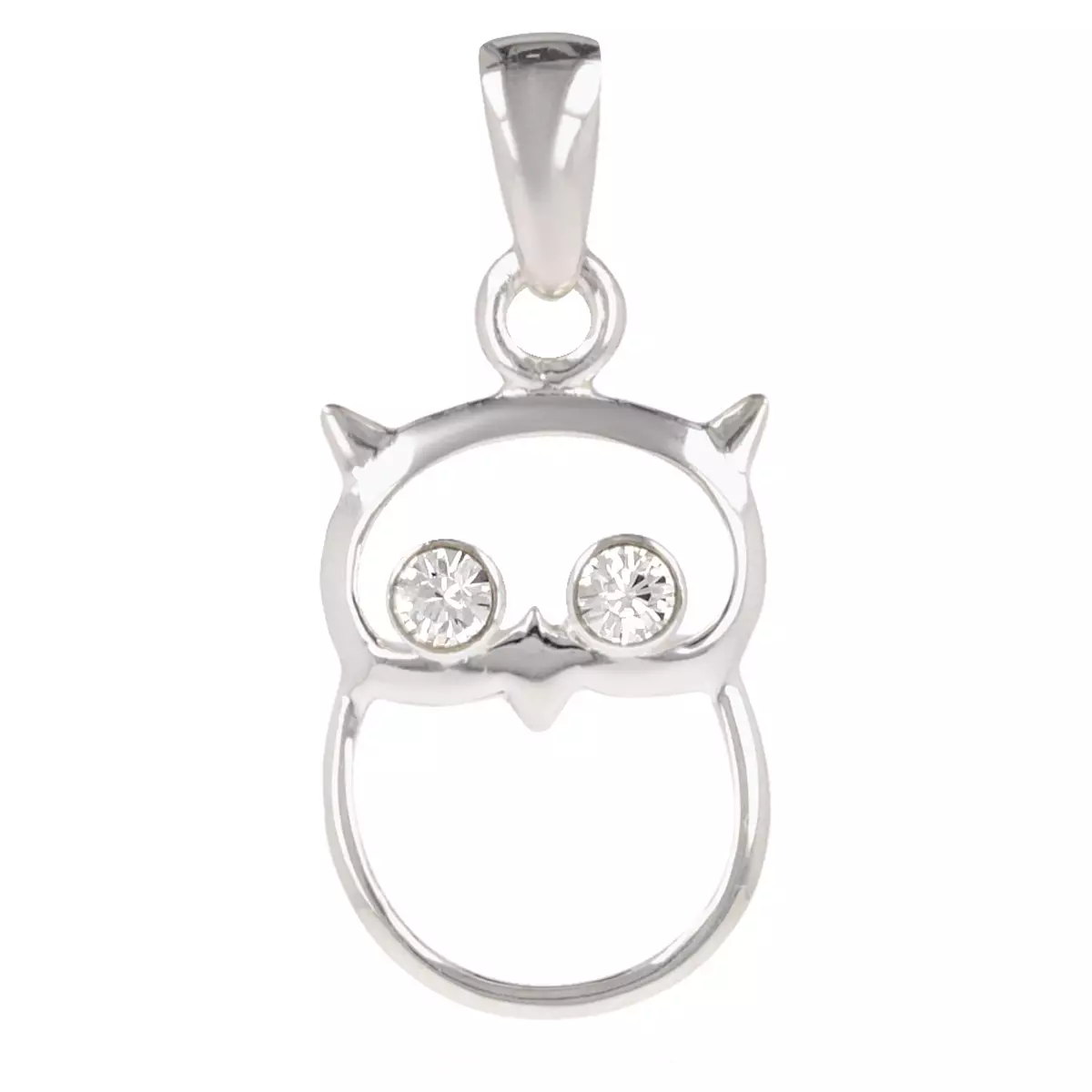 les trésors de lily Pendentif Argent 'Chouette' blanc argenté 15x10 mm [Q2953]